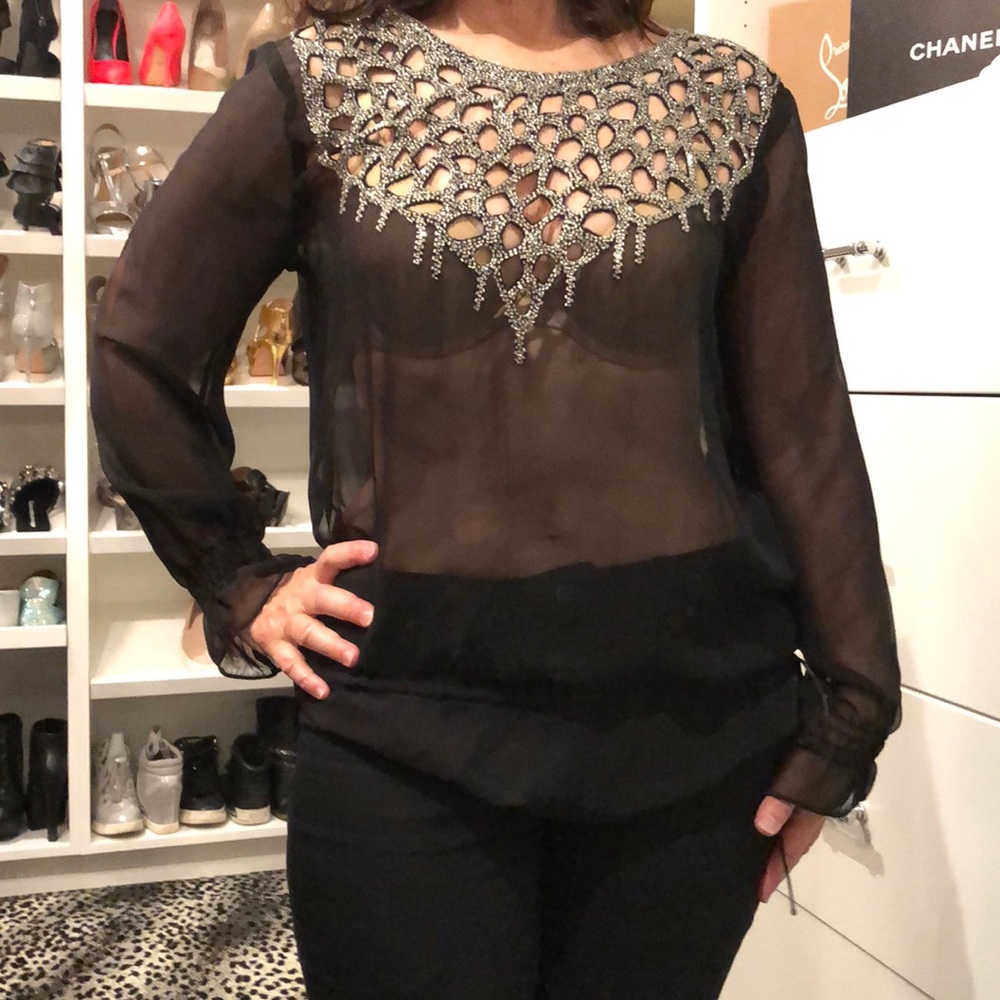 Romeo and Juliet Sheer beaded blouse